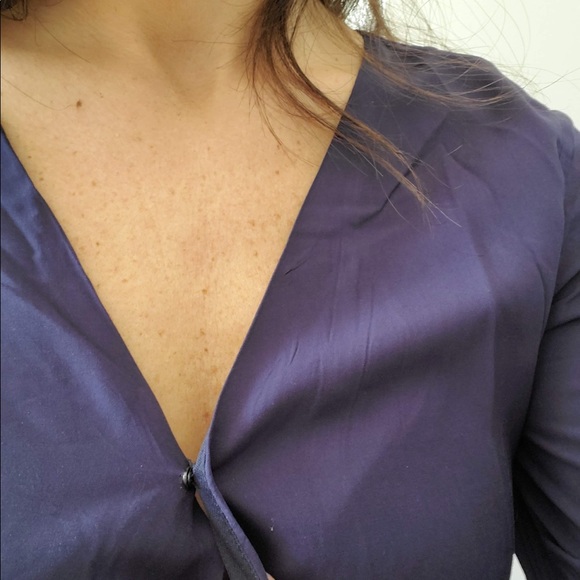 Navy  floral embroidered romper - Picture 4 of 8